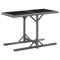 Garden Table Anthracite 43.3 x20.9 x28.3 Glass and Poly Rattan
