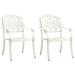 Anself 2 Piece Garden Chairs Cast Aluminum Outdoor Dining Chair White for Patio Balcony Backyard Outdoor Furniture 24.8 x 27.2 x 35.8 Inches (W x D x H)