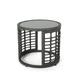 Noble House Tatiana Outdoor Tempered Glass Top Wicker Side Table in Gray