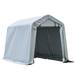 Outsunny 6 x 8 Carport Portable Garage Heavy Duty Storage Tent Patio Storage Shelter w/ Anti-UV PE Cover and Double Zipper Doors for Motorcycle Bike Garden Tools Light Gray
