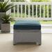 Crosley Furniture Bradenton 25 Fabric Outdoor Ottoman in Navy/Gray