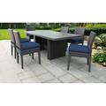 TK Classics Barbados Wicker 7 Piece Patio Dining Set with Armless Chairs