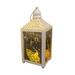 Ramadan Lantern with LED Vintage Style Lantern Decorative Hanging Lantern for Home Decor Indoor Outdoor Hanging Lantern(Gold/White)