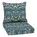 Arden Selections Outdoor Deep Seating Cushion Set 24 x 22 Water Repellent Fade Resistant Deep Seat Bottom and Back Cushion for Chair Sofa and Couch 24 x 22 Sapphire Aurora Blue Damask