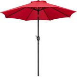 Topeakmart 9ft Outdoor Market Patio Umbrella with Tilt Push Button and Crank 8 Ribs Red