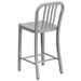 Flash Furniture 24 High Metal Indoor-Outdoor Counter Height Stool with Vertical Slat Back Silver