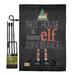 Elf Surveillance Winter Christmas Impressions Decorative Vertical 13 x 18.5 Double Sided Garden Flag Set Metal Pole Hardware