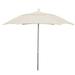 7.5 Hex Patio Umbrella 6 Rib Push Up Bright Aluminum with Natural Spun Poly Canopy 7HPUA-Natural