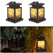 Topchances 2 Pack Solar Lights Outdoor Hanging Solar Lantern Solar Garden Lights for Patio Landscape Yard Warm White star Dusk to Dawn Auto Sensor On Off