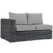 Modway Summon Outdoor Patio SunbrellaÂ® Left Arm Loveseat in Canvas Gray