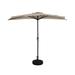WestinTrends Lanai 9 Ft Outdoor Patio Half Umbrella with Base Include Small Grill Deck Porch Balcony Shade Umbrella with Crank 20 inch Fillable Round Base Beige