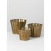 Sullivans Set of 3 Flower Planters 6.5 H 5.5 H & 5 H Brown