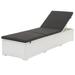 Dcenta Patio Sun Lounger Bed White Poly Rattan Reclining Chaise Lounge Chair with Cushion Both Side Adjustable Sunlounger Outdoor Poolside Deck Garden Backyard Balcony Furniture