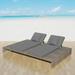 ametoys Double Sun Lounger with Cushion Poly Rattan Gray