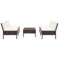 vidaXL Patio Furniture Set 5 Piece Patio Sectional Sofa with Table Poly Rattan