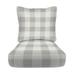 RSH DÃ©cor Indoor Outdoor Deep Seating Cushion Set 25â€�x 25â€� x 5â€� Seat and 25â€� x 21â€� Back Grey Buffalo Plaid