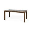 Noble House Nola 69 Rustic Wooden Patio Dining Table in Dark Brown