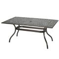 Noble House Phoenix 68.11 Aluminum Patio Dining Table in Hammered Bronze