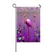 ABPHQTO Beautiful Pink Flamingos Water Lilies Violet Sky Home Outdoor Garden Flag House Banner Size 12x18 Inch