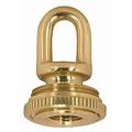 Satco 1/4 IP Cast Brass Screw Collar Loops with Ring 1/4 IP Fits 1in Canopy Hole Ring Polished and Lacquered