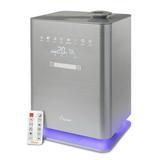 Crane USA 1.2 Gallon Warm & Cool Mist Top Fill Humidifier with Remote 500 Sq. Ft Coverage UV Ionizing Light Metallic