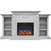 Cambridge Sanoma 72 Electric Multi-Color LED Fireplace with Charred Log Insert | For Rooms up to 210 Sq.Ft | Remote | White Mantel | Adjustable Heat Settings | Storage | Timer