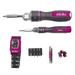 The Original Pink Box PB2SDD Double Drive Screwdriver Set with Bits & Magnetic Light-Up Wristband Pink