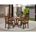 East West Furniture Kitchen Table Set- a Dining Room Table and Linen Fabric Dining Chairs, Mahogany(Pieces Options)