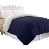 Genoa King Size Box Quilted Reversible Comforter The Urban Port, Silver and Blue