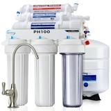 iSpring PH100 pH+ 6-Stage Under Sink Reverse Osmosis RO Drinking Water Filtration System 100 GPD Fast Flow 1:1 Pure to Waste Ratio with Alkaline Remineralization US Made Filters