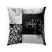 ECLECTIC BOHEMIAN PATCHWORK BLACK & WHITE Indoor|Outdoor Pillow By Kavka Designs