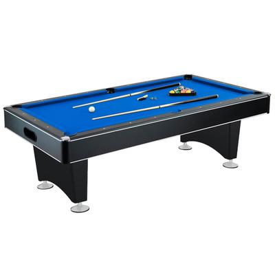 Hustler Pool Table with Ball Return - Black with Blue Felt