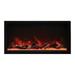 Remii 45 Tall Modern Metal Indoor or Outdoor Electric Fireplace in Black