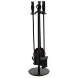 UniFlame 4 Piece Black Wrought Iron Fireset