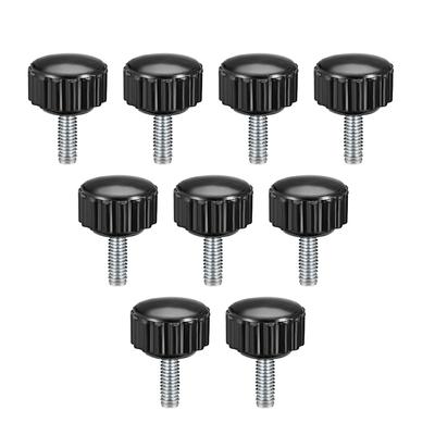 M4x10mm Male Thread Knurled Clamping Knobs Grip Thumb Screw on Type 9 Pcs - Black,Silver Tone