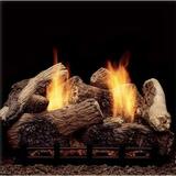 Monessen 24 Berkley Oak Ventless Gas Logs with Remote Ready Natural Blaze Burner Propane Gas 36 000 BTU