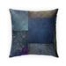 ECLECTIC BOHEMIAN PATCHWORK BLUE GREEN AND GOLD Indoor|Outdoor Pillow By Kavka Designs