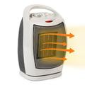 Comfort Zone 1 500-Watt Oscillating Ceramic Heater Energy-Efficient Adjustable Thermostat Safety Tip-Over Switch & Overheat Protection System