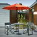 Davee Furniture 9 Ft Orange Patio Umbrella with Base Included