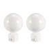 Curtain Rod Finials Iron Ball Cap for 28mm Drapery Pole 90x60mm 2Pcs - White