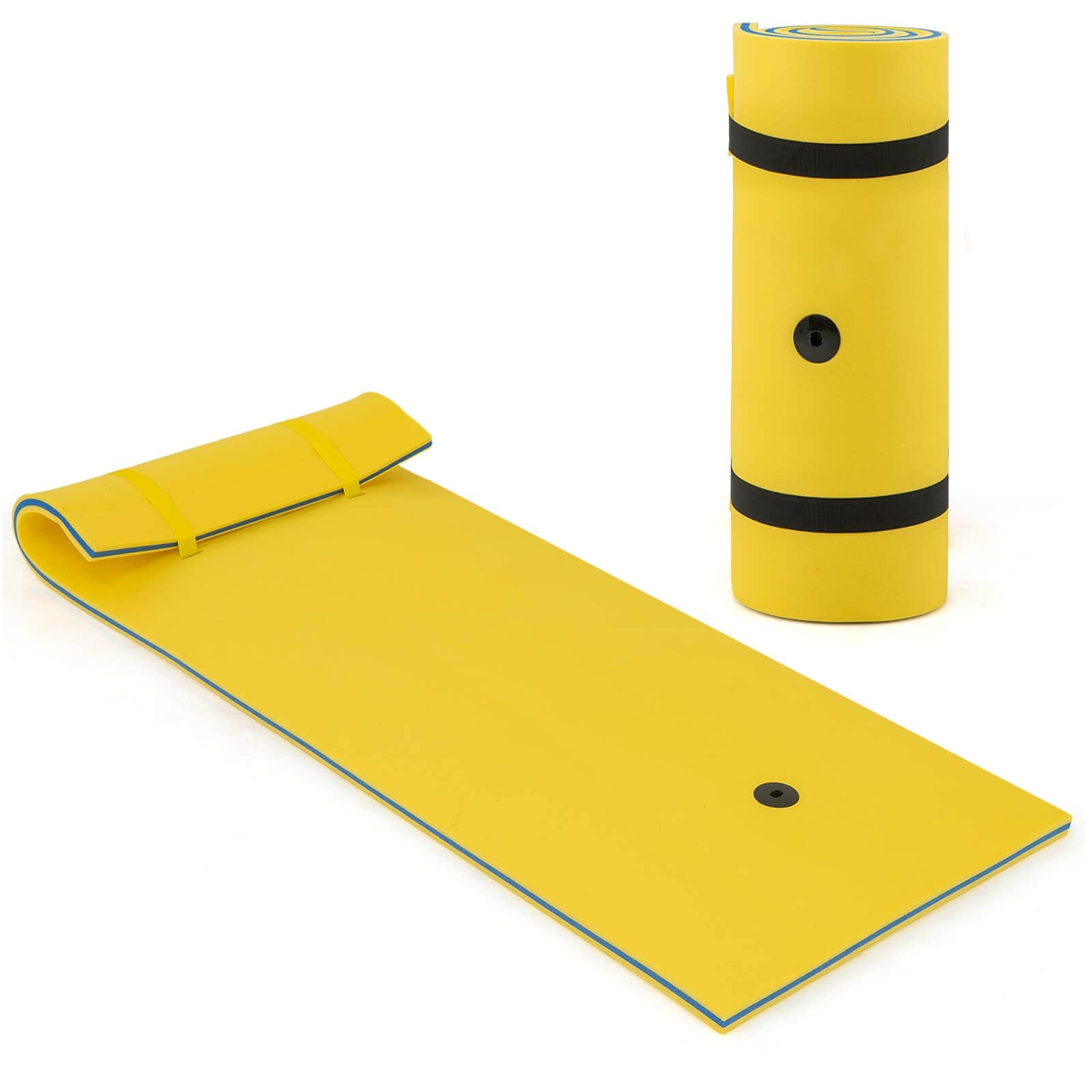 Costway 3-Layer Tear-proof Water Mat Floating Pad Island Water Sports