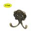 Robe Clothes Hat Door Flower Shape Base Wall Double Prong Hanger Hooks 5pcs