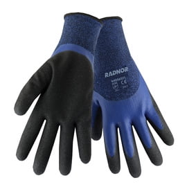 Radnor X-Large Blue And Black 15 Gauge Polyester 7 Gauge Acrylic Terry Lined Cold Weather Gloves With Double Dipped Latex 3/4 Coating (36 Pairs)
