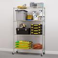 Hyper Tough Chrome Wire Shelf 4-Tier Heavy Duty 72 H x 48 W x 18 D 2400lbs Total Capacity