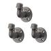 Industrial Pipe Decor Coat Hook Set of 3 - Heavy Duty Wall Mounted Rustic Iron DIY Style Steel Grey Black For Entryway 1/2 inch Threaded Floor Flanges Fittings and Elbows Three Floating Hooks Kit