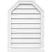 30 W x 40 H Octagonal Top Surface Mount PVC Gable Vent: Functional w/ 2 W x 2 P Brickmould Sill Frame