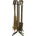 Dagan 7604 Wrought Iron Fireplace Tool Set - Corn Broom Bronze - 5 Piece