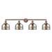 Innovations Lighting Bell 4 Light 44 Bath Vanity Light Silver Plated Mercury/Antique Copper