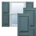 12 W x 45 H Lifetime Vinyl TailorMade Two Equal Panels Raised Panel Shutters w/Shutter-Loks (Per Pair) Wedgewood Blue