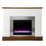 SEI Furniture Eastrington Wood Color Changing Electric Fireplace in White